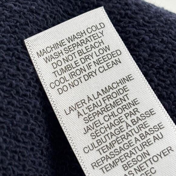 Frame Navy Blue Polo Collar Pullover Cotton Sweatshirt - Picture 11 of 11